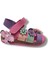 1738-20 Anatomik 3 Çiçekli Tek Cırtlı Kız Çocuk Sandalet Pembe MOR21-25 2