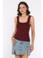 Kare Yaka Askılı Likralı Kadın Triko Bluz P-00017658 1