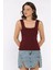 Kare Yaka Askılı Likralı Kadın Triko Bluz P-00017658 2