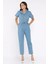 Kadın Bel Lastikli Cepli Jean Kot Tulum Salopet P-00017705 1