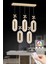 LED Alfa 5'li Sıralı Gold 3 Renk Ledli Kumandalı Yemek Masası Kristal Taşlı Modern LED Avize 1