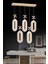 LED Alfa 5'li Sıralı Gold 3 Renk Ledli Kumandalı Yemek Masası Kristal Taşlı Modern LED Avize 2