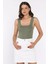 Kare Yaka Askılı Likralı Kadın Triko Bluz P-00017658 1
