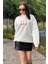 Kadın Bisiklet Yaka Kalp Nakışlı Şardonlu Sweatshirt P-00014718 1