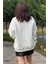 Kadın Bisiklet Yaka Kalp Nakışlı Şardonlu Sweatshirt P-00014718 4