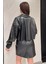 Kadın Zımba Detaylı Crop Top Suni Deri Ceket P-00014565 4