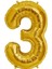 - 16 Inç 3 Rakamı Folyo Balon Gold 40 cm Sptgl 1