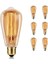 6 Adet 4 Watt Amber Işık Kaliteli Rustik Ampul, 300 Lümen, 4 Watt 25000K Amber Işık LED Rustik Ampul 1