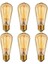 6 Adet 4 Watt Amber Işık Kaliteli Rustik Ampul, 300 Lümen, 4 Watt 25000K Amber Işık LED Rustik Ampul 3