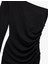 Krep Scuba Kumaş Drape Detaylı Uzun Kollu Tek Omuz Mini Elbise 4