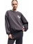 Şardonlu Uzun Kollu Bisiklet Yaka Fiyonk Baskılı Oversize Sweatshirt 2