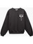 Şardonlu Uzun Kollu Bisiklet Yaka Fiyonk Baskılı Oversize Sweatshirt 3