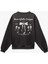 Şardonlu Uzun Kollu Bisiklet Yaka Fiyonk Baskılı Oversize Sweatshirt 4