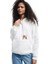 Şardonlu Uzun Kollu Kapüşonlu Kanguru Cepli Nakış Detaylı Sweatshirt 1