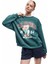 Şardonlu Uzun Kollu Bisiklet Yaka Ayıcık Baskılı Oversize Sweatshirt 1