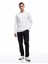 Pamuklu Uzun Kollu Dokulu Basic Bisiklet Yaka Sweatshirt 1