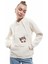 Kapüşonlu Şardonlu Kedi Nakış Detaylı Kanguru Cepli Sweatshirt 1