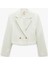 Kruvaze Uzun Kollu Tüvit Crop Blazer Ceket 3