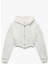 Korse Detaylı Fermuarlı Kapüşonlu Şardonlu Crop Sweatshirt 4