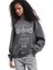 Üç Iplik Şardonlu Bisiklet Yaka Baskılı Oversize Sweatshirt 2