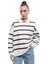 Şardonlu Polo Yaka Çizgili Oversize Sweatshirt 1