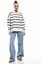 Şardonlu Polo Yaka Çizgili Oversize Sweatshirt 2