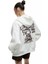 Kapüşonlu Fermuarlı Arkası Baskılı Cepli Şardonlu Oversize Sweatshirt 2