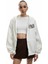Kapüşonlu Fermuarlı Arkası Baskılı Cepli Şardonlu Oversize Sweatshirt 3