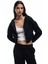 Şardonlu Uzun Kollu Fermuarlı Kapüşonlu Oversize Sweatshirt 1
