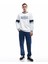 Şardonlu Uzun Kollu Bisiklet Yaka Renk Bloklu Kolej Baskılı Sweatshirt 2