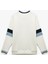 Şardonlu Uzun Kollu Bisiklet Yaka Renk Bloklu Kolej Baskılı Sweatshirt 4
