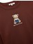 Ayıcık Nakışlı Şardonlu Uzun Kollu Bisiklet Yaka Oversize Sweatshirt 5