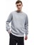 Uzun Kollu Şardonlu Kumaş Detaylı Bisiklet Yaka Sweatshirt 2