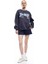 Şardonlu Uzun Kollu Bisiklet Yaka Baskılı Oversize Sweatshirt 2