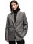 Kruvaze Cepli Uzun Kollu Ekose Oversize Blazer Ceket 1