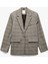 Kruvaze Cepli Uzun Kollu Ekose Oversize Blazer Ceket 4
