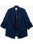 Şal Yaka Kıvırmalı 3/4 Kol Detaylı Cepli Oversize Blazer Ceket 4