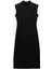 Scuba Krep Kumaş Slim Fit Dik Yaka Midi Boy Kolsuz Elbise 3