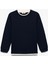 Şardonlu Bisiklet Yaka Çizgili Uzun Kollu Sweatshirt 1