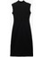 Scuba Krep Kumaş Slim Fit Dik Yaka Midi Boy Kolsuz Elbise 4