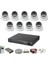 9'lu Dome Kamera Seti 2mp 3.6mm Full Color Serisi 1