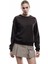 Şardonlu Uzun Kollu Bisiklet Yaka Basic Oversize Sweatshirt 1