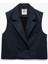 Kruvaze Yaka Kolsuz Crop Blazer Yelek 1