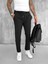 Erkek Beli Lastikli Tecno Kumaş Slim Fit Pantolon Siyah 2