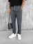 Erkek Beli Lastikli Tecno Kumaş Slim Fit Pantolon Füme 1