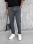 Erkek Beli Lastikli Tecno Kumaş Slim Fit Pantolon Füme 2