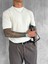 Erkek Slim Fit Fitilli T-Shirt Bej 2