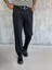 Erkek Dokulu Ince Kumaş Regular Fit Pantolon Siyah 2