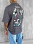 Erkek Yamalı Oversize T-Shirt Füme 1