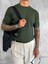 Erkek Slim Fit Fitilli T-Shirt Haki Yeşil 2